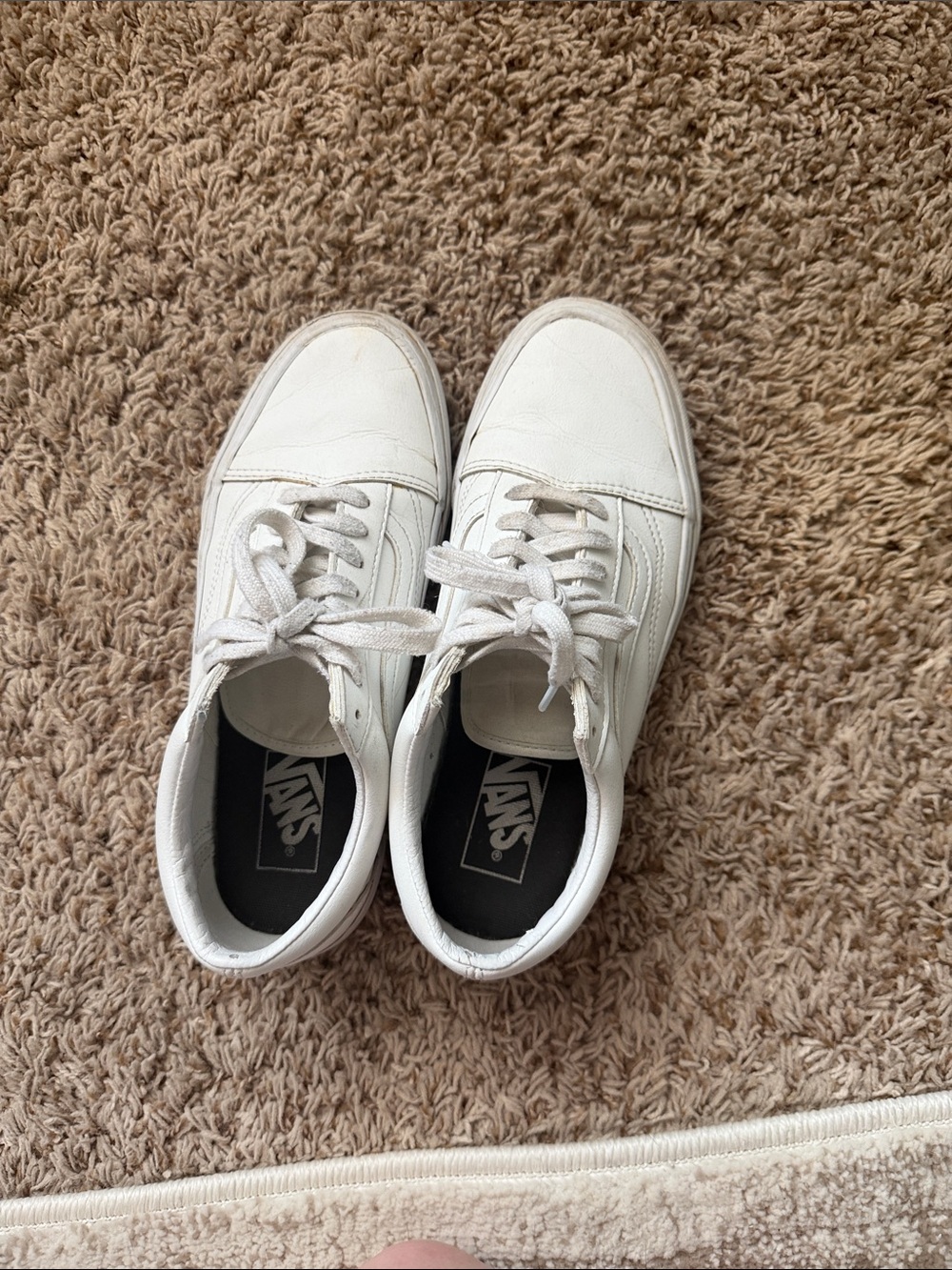 Vans White Low-Top Leather Sneakers